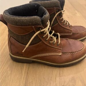 Bass Men's Brown and Tan Leather Boots